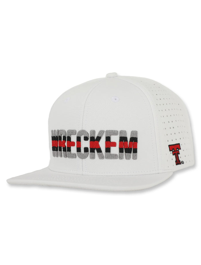 Texas Tech Dark Horse "Wreck'Em" Chain Stitch White Performance Cap