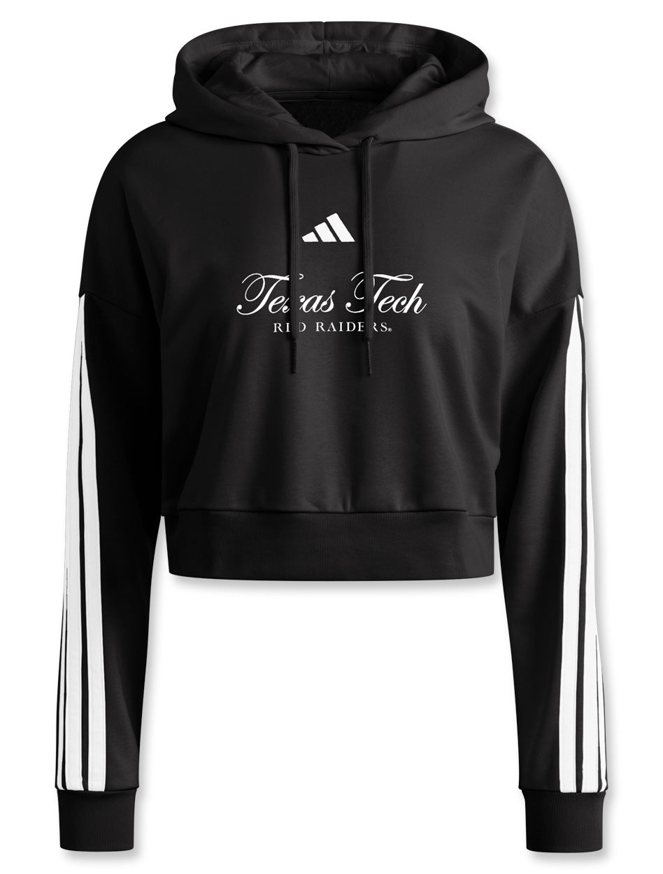 Adidas Texas Tech Women's Sideline 2025 Stripe Crop Hood