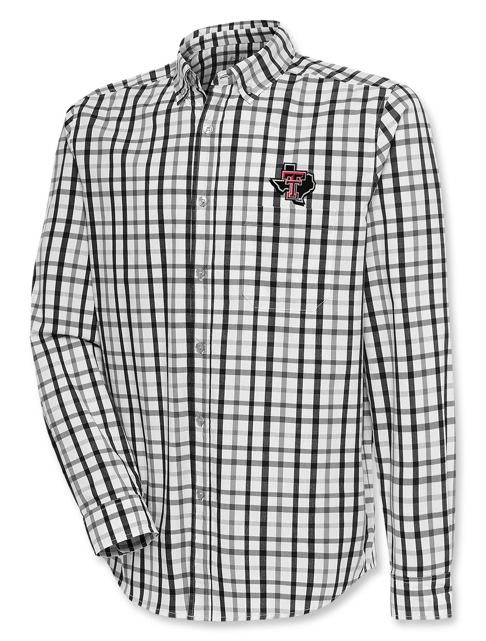 antigua dress shirts Men's Antigua Black/Gray New Orleans Saints Tending Woven Tri-Blend Long Sleeve Button-Down Shirt
