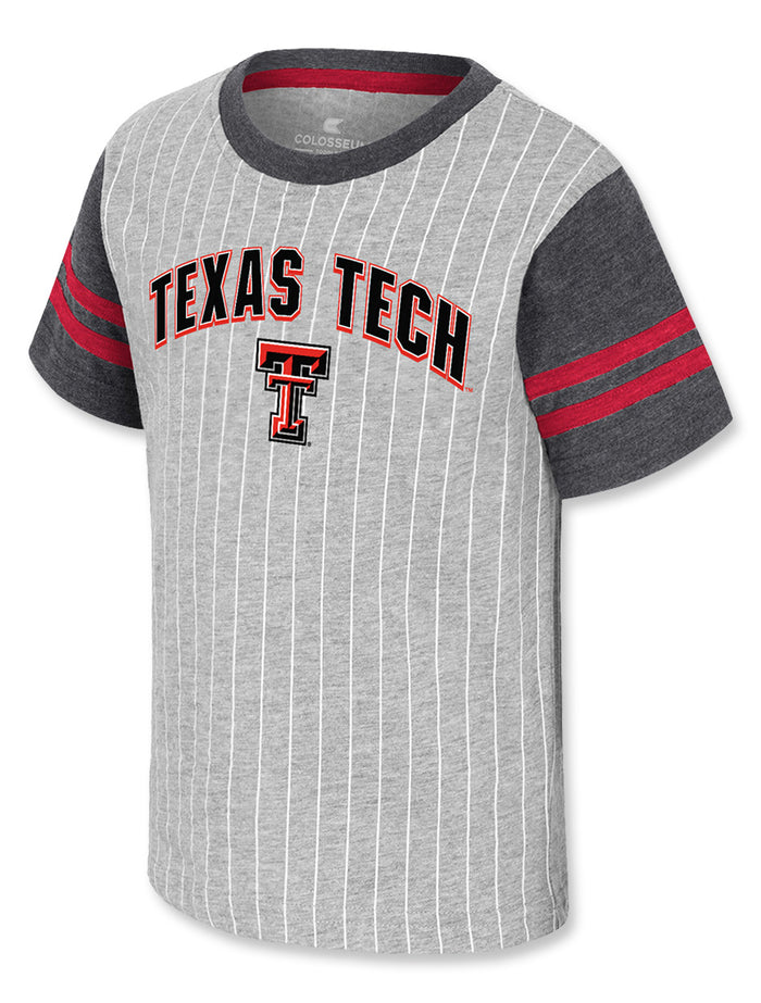 Texas Tech Toddler T-Shirt, Texas Tech Pinstripe Shirt, Texas Tech Toddler Baseball Tee, NCAA Texas Tech Apparel, Texas Tech Red Raiders Toddler Shirt, Texas Tech Game Day Outfit, Texas Tech Kids Gear.