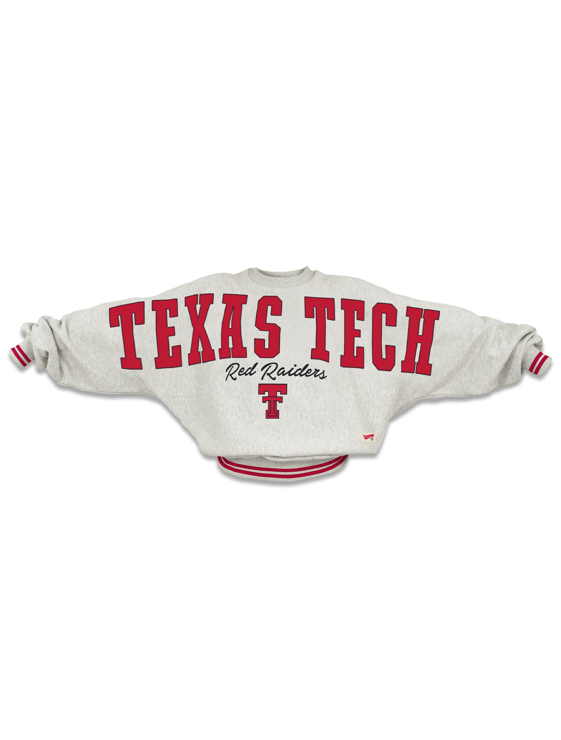 Texas Tech Pressbox Kalamazoo Striped Hem Crew Fleece – Red Raider