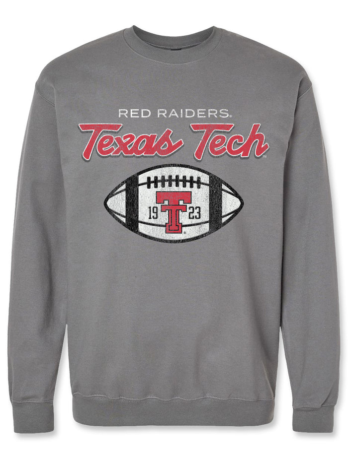 Texas Tech "SL Football Script" Grey Crew Sweatshirt