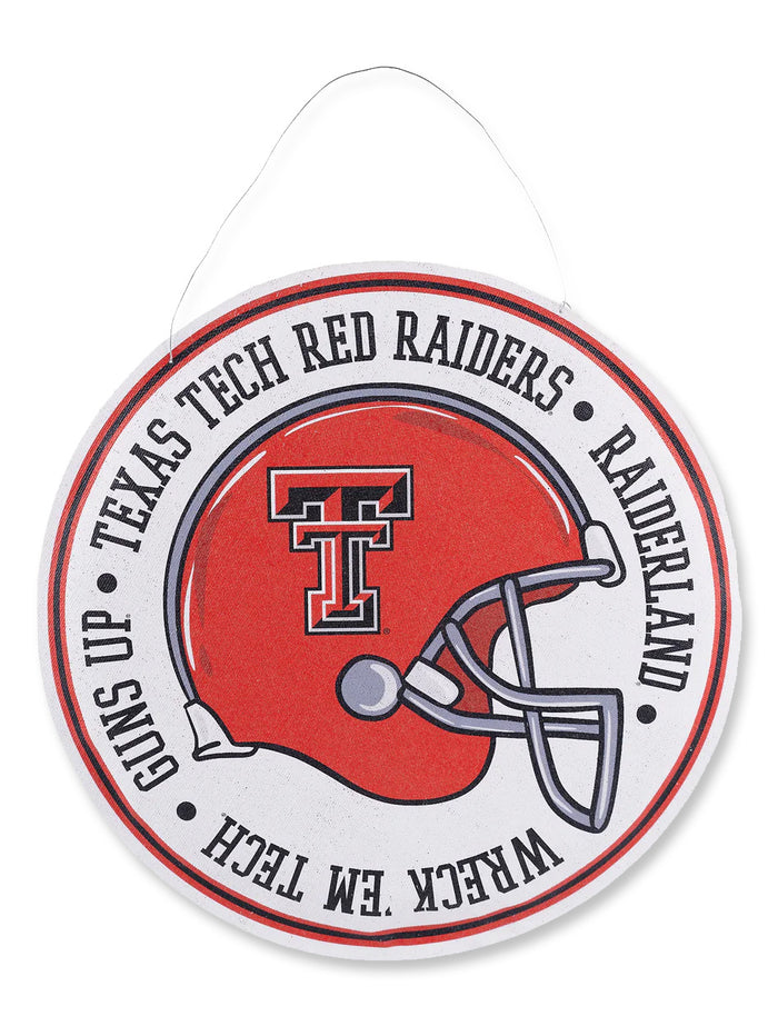 Texas Tech 2-Sided Wreath/Football Helmet Burlee Door Hanger