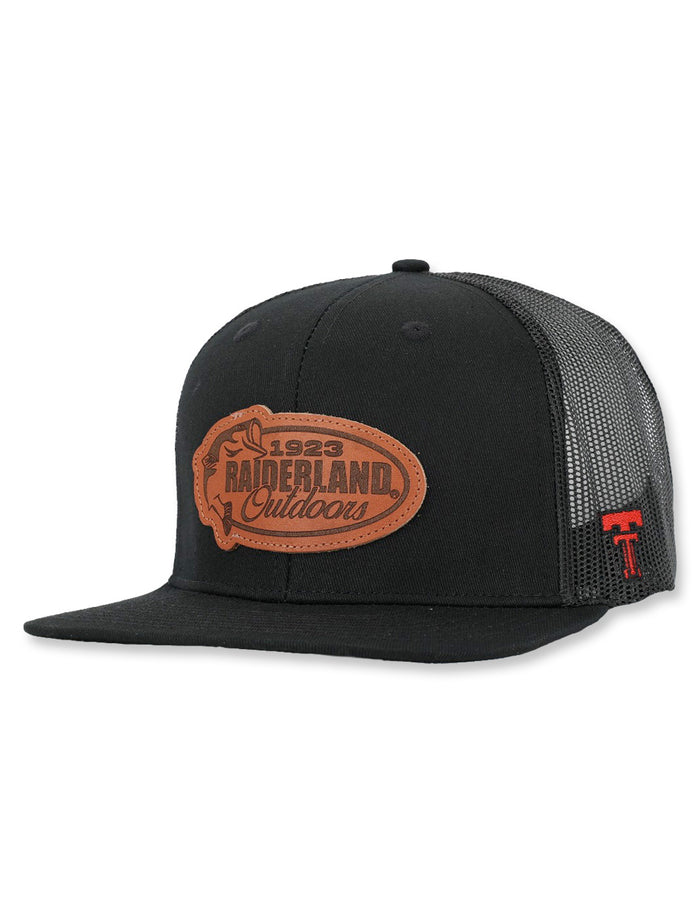 Texas Tech Dark Horse "Largemouth" Leather Patch Black Snapback Cap