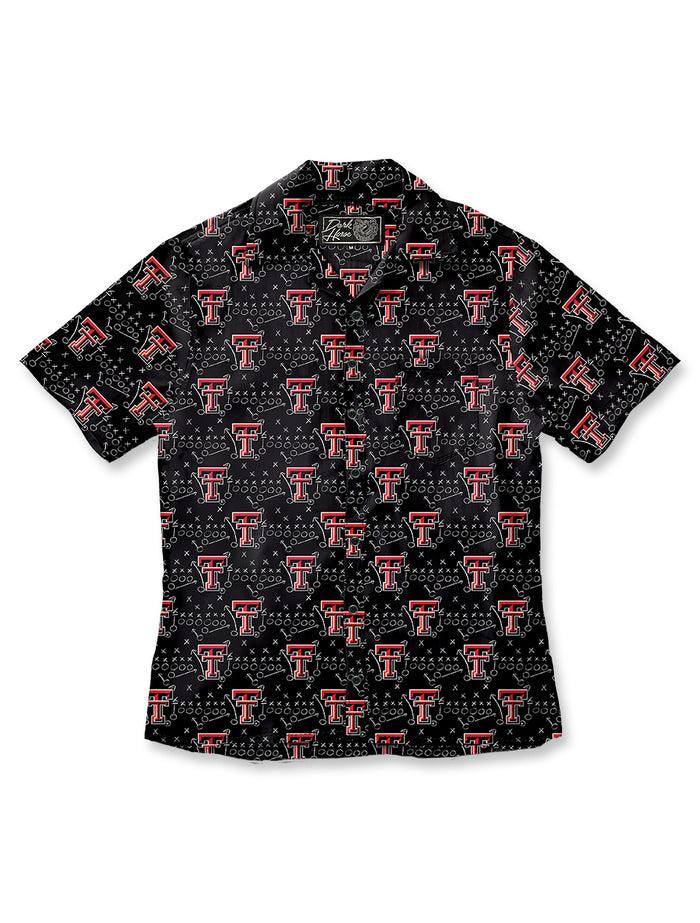 Texas Tech Dark Horse "Playbook" Premium Button Up Men's Camp Shirt