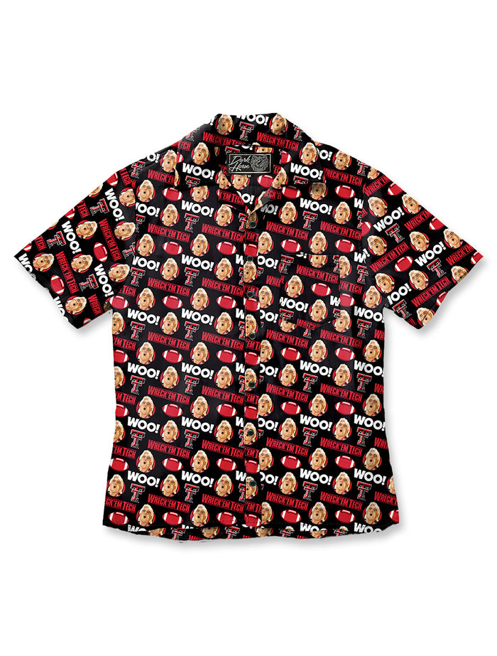 Texas Tech Dark Horse "The Flair" Premium Button Up Men's Camp Shirt