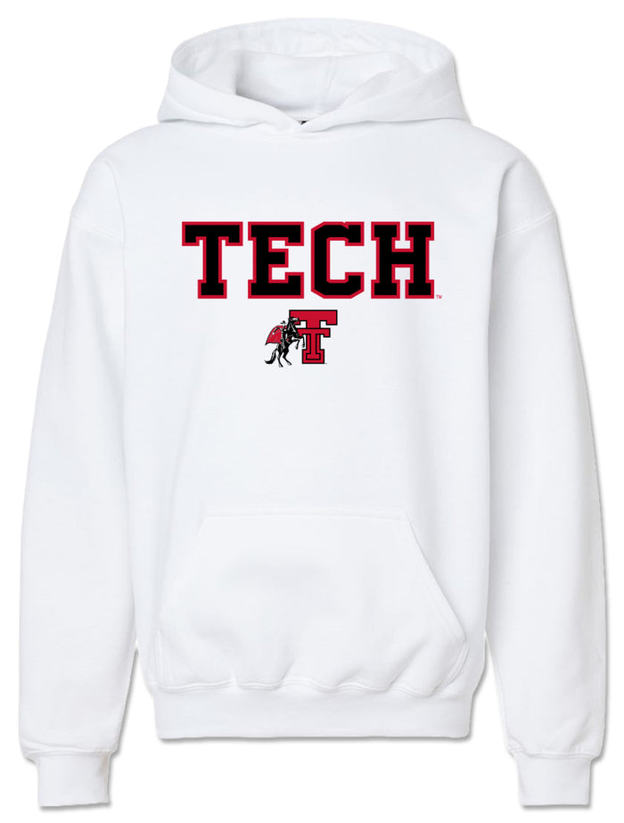 Texas Tech Tech Block Double T white hooded sweatshirt