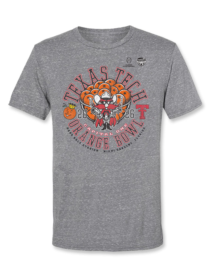 Texas Tech 2025 CFP Orange Bowl - T-Shirt - Vintage Concentrate - GREY