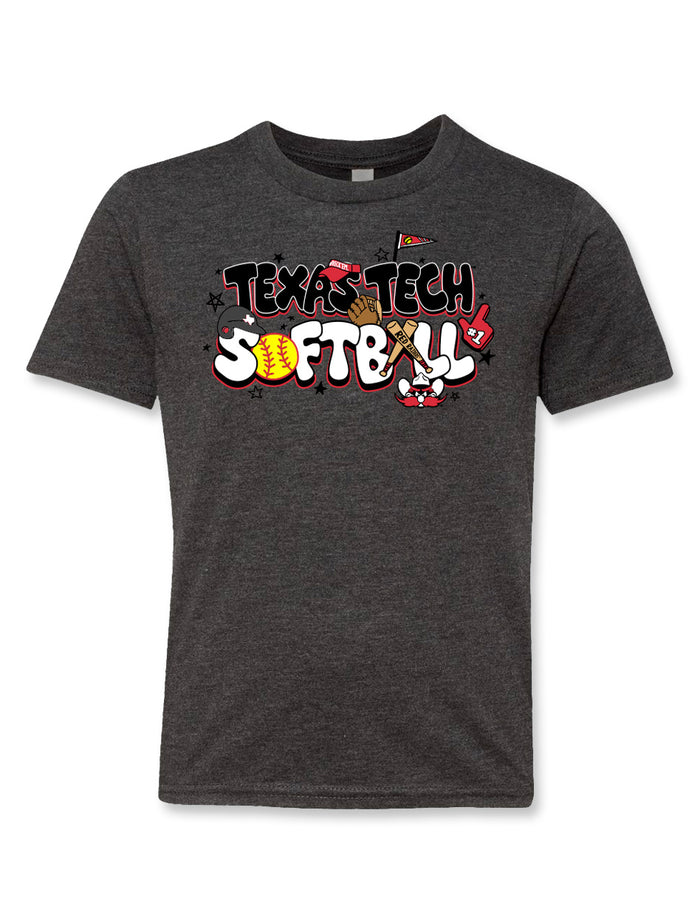 Texas Tech "Double Bubble" Softball Youth T-Shirt