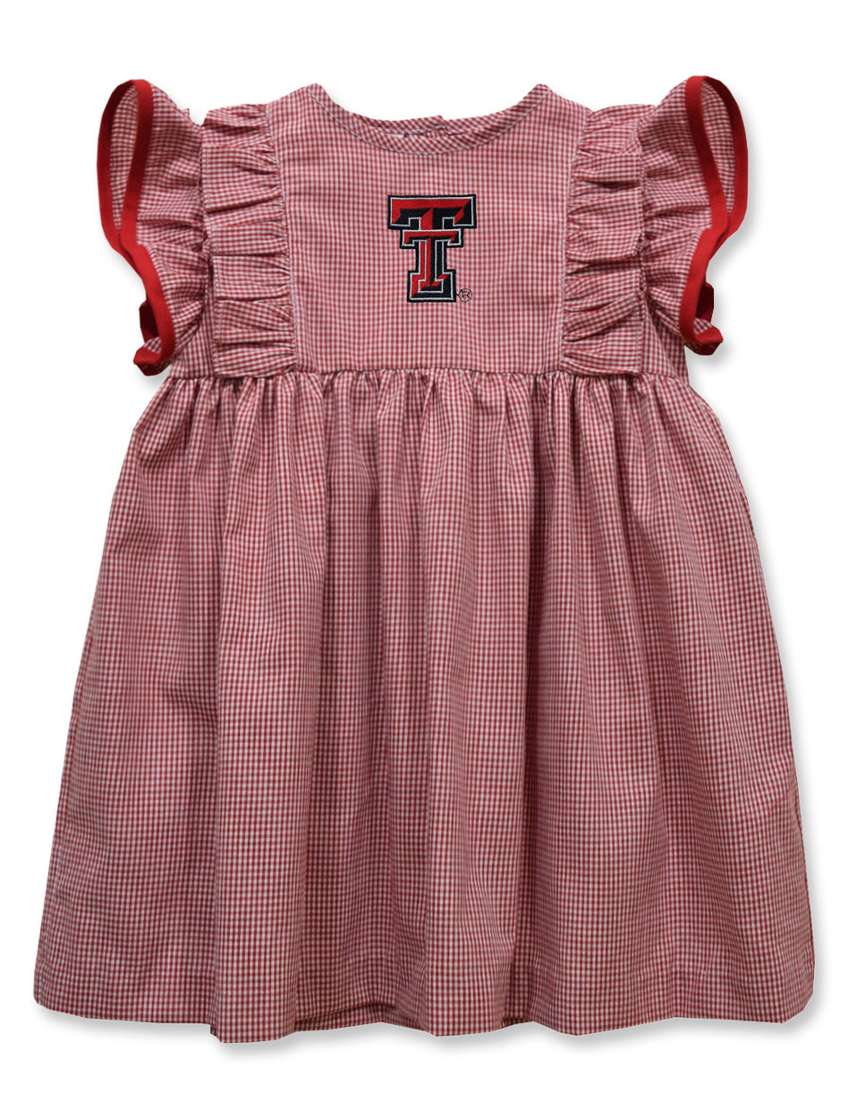 red gingham toddler dress Red Gingham Scallop Side Bow Dress Classic Whimsy