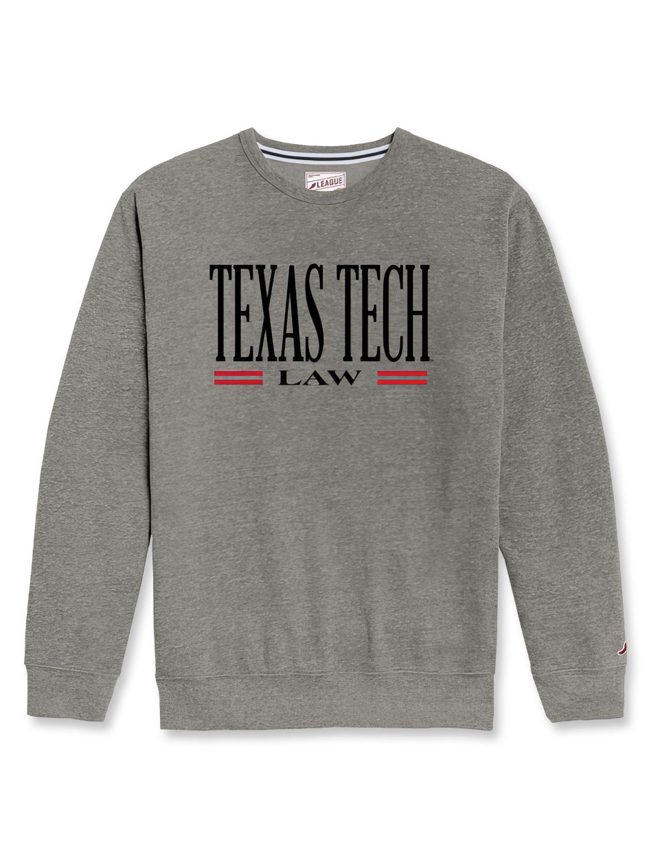 Texas Tech Law Tri-blend Crewneck Sweatshirt In Grey, Size: L, Sold by Red Raider Outfitters