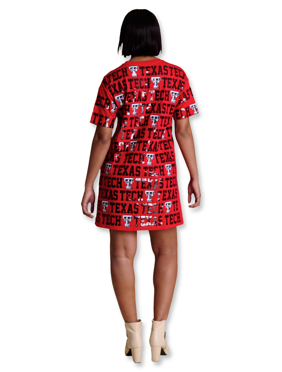 Texas Tech Stewart Simmons The Sequin Repeat T-Shirt Dress in Red, Size: M, Sold by Red Raider Outfitters Texas Tech Stewart Simmons The Sequin Repeat T-Shirt Dress in Red, Size: M, Sold by Red Raider Outfitters
