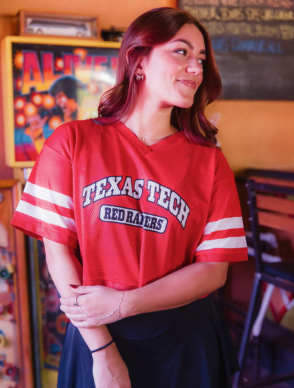 Texas Tech Zoozatz V-Neck Mesh Crop Top – Red Raider Outfitter