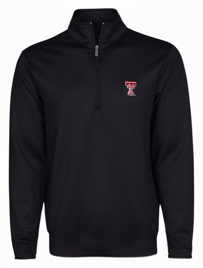 Antigua Texas Tech "Leader" Black Quarter Zip Pullover – Front view