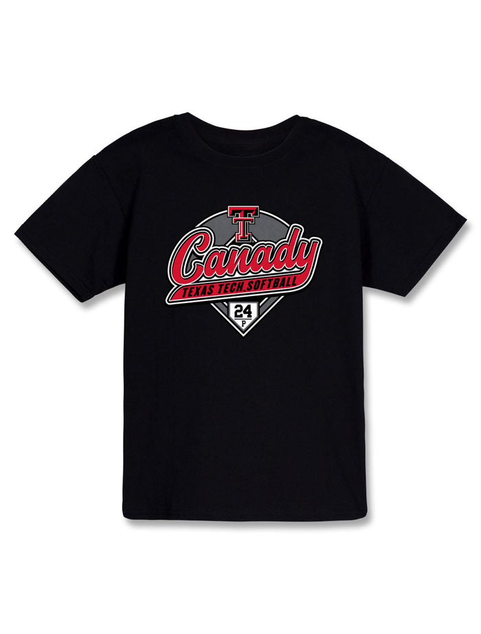 Texas Tech "Softball Canady Script" Youth Short Sleeve Short Sleeve T-Shirt