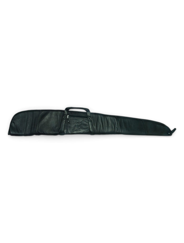 Canyon Outback Texas Tech Leather Shotgun/Rifle Case – Black front view