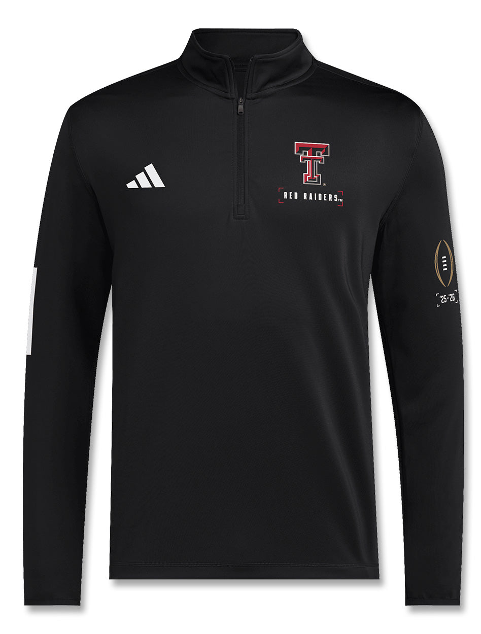 Texas Tech 2025 CFP -ADIDAS 1/4 ZIP - Black - Preorder – Red