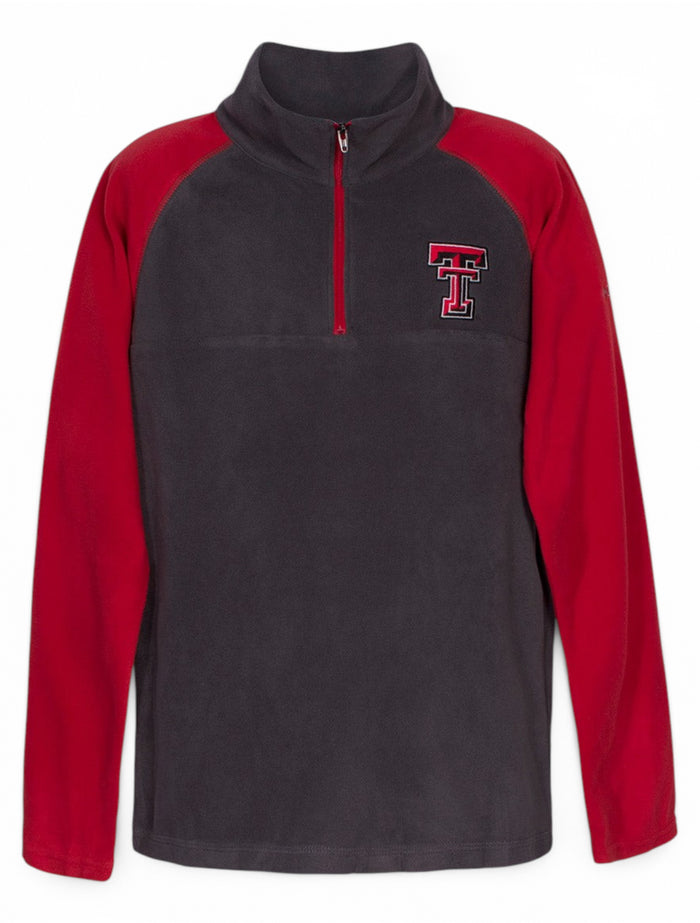 Columbia Texas Tech "Glacial" YOUTH Red and Grey Fleece – Front view