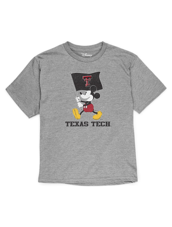 Disney x Red Raider Outfitter Texas Tech "Flag Waver Mickey" YOUTH T-Shirt – Front view