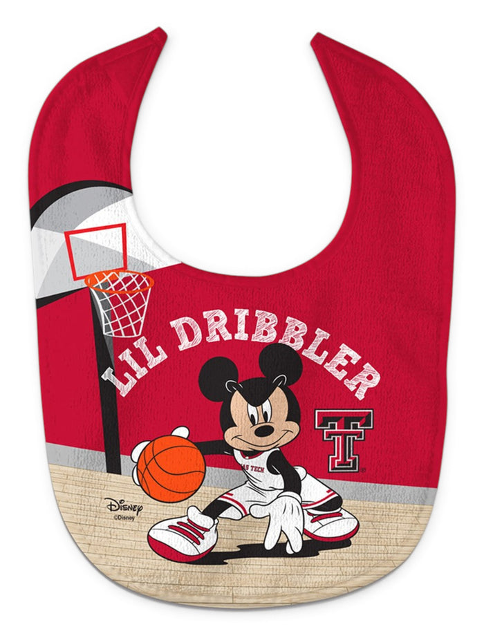 Disney x Red Raider Outfitter Texas Tech "Lil Dribbler" Basketball Baby Bib – Front view