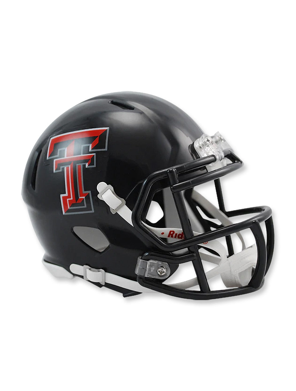black youth small football helmet Texas Tech Double T Revolution Speed Mini Football Helmet – Red Raider Outfitter