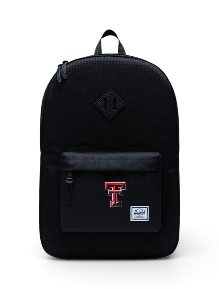 Herschel Texas Tech Red Raiders "Dark Grid" Black Backpack – Front view