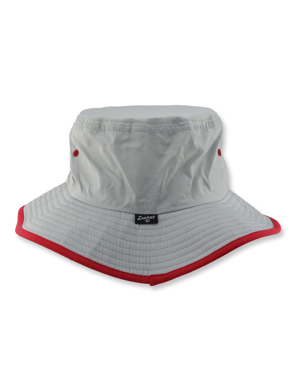 Texas Tech Double T 2 Tone Performance Bucket Hat in Grey, Size: S/M, Sold by Red Raider Outfitters