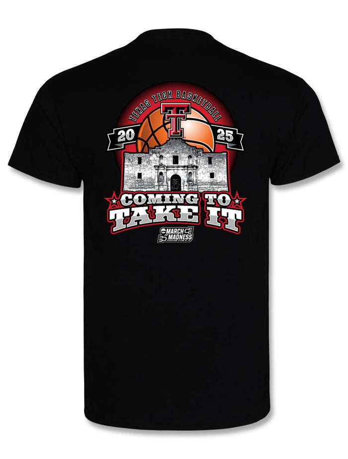 Texas Tech Basketball 2025 "Coming to Take It" NCAA Tournament Black T-Shirt