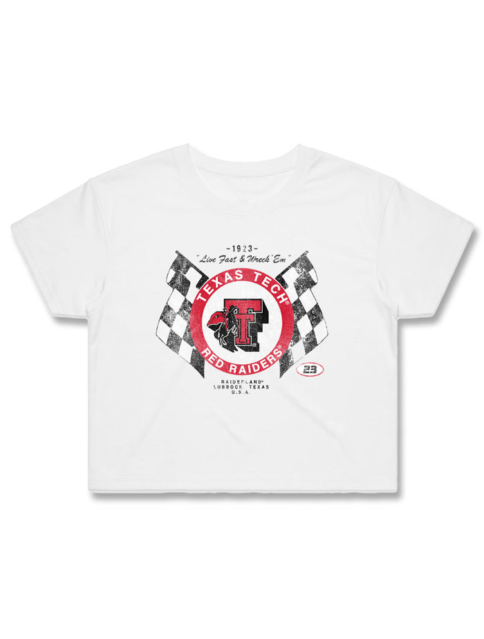 Texas Tech "Live Fast & Wreck' EM" Crop Top