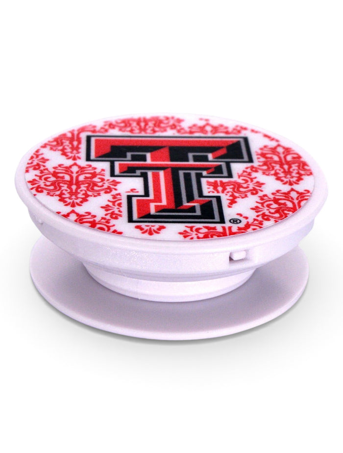 Mee Too Texas Tech Red Raiders Damask Pop Socket Grip Stand – Front view