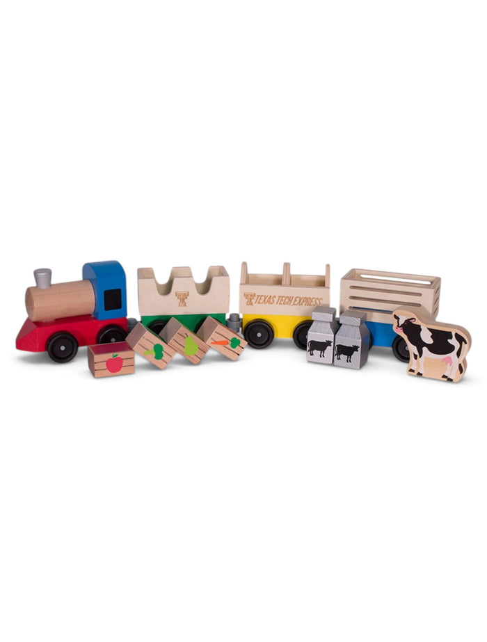Melissa & Doug Texas Tech Farm Train Play Set – Front view