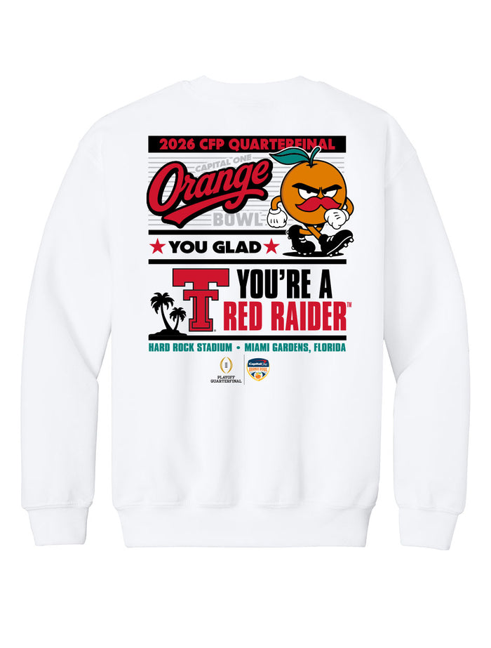Texas Tech 2025 CFP Orange Bowl - Crew - Orange You Glad - WHITE