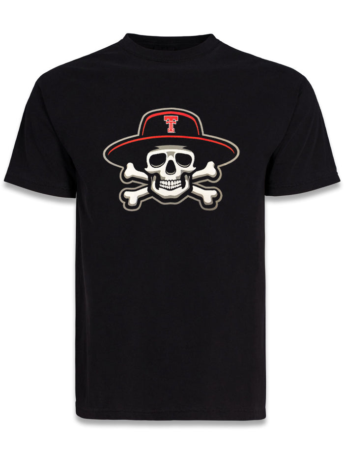 Texas Tech "Skull & Bones" Puff Print Black Comfort T-Shirt