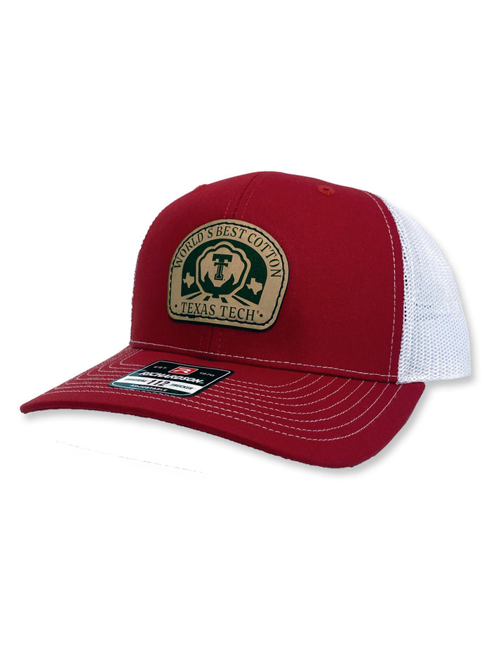 Texas Tech "Best Cotton" Leather Patch 112 Red Snapback Cap