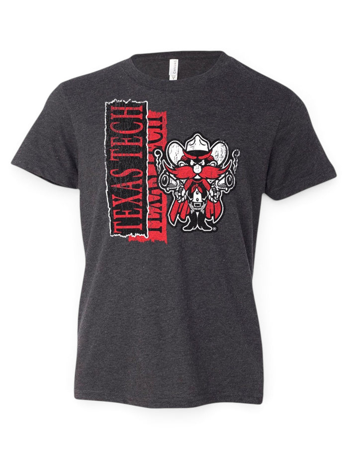 Texas Tech "90s Raider Red Vertical Vault" YOUTH T-Shirt – Front view