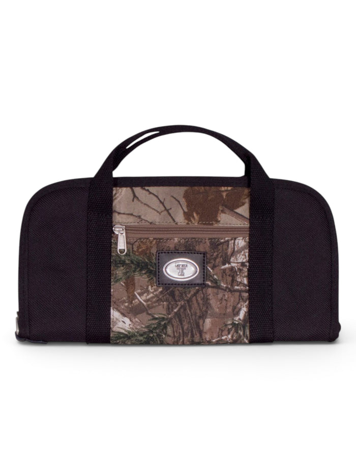 Texas Tech Black and RealTree Camo "Garrett" Pistol Case – Front view