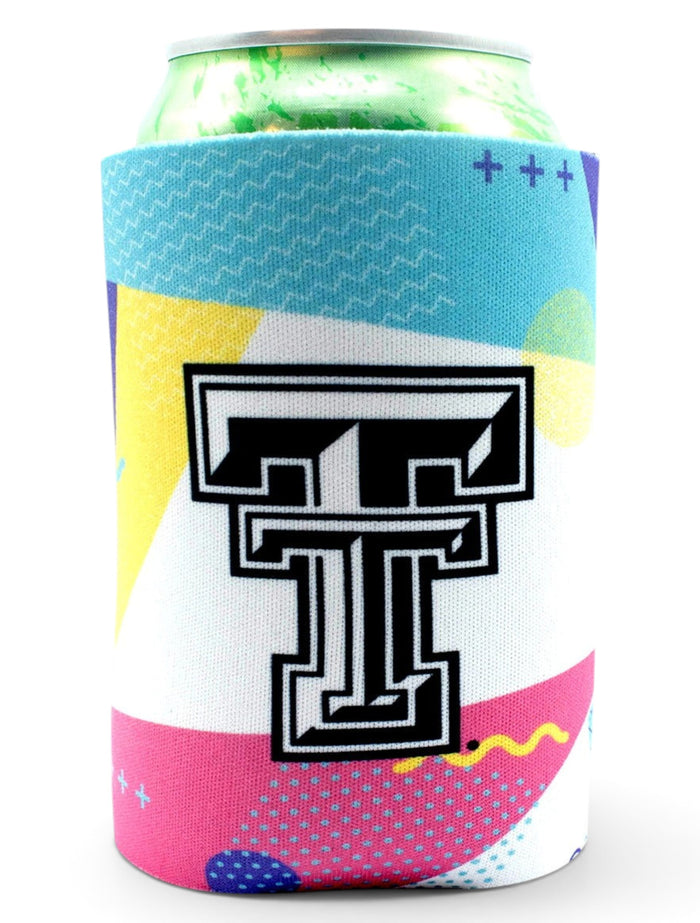 Texas Tech Black and White Double T "To the Max" Can Cooler – Front view