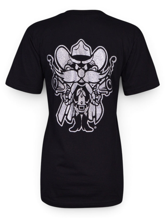 Texas Tech Black Diamond Mascot on Black T-Shirt – Front view
