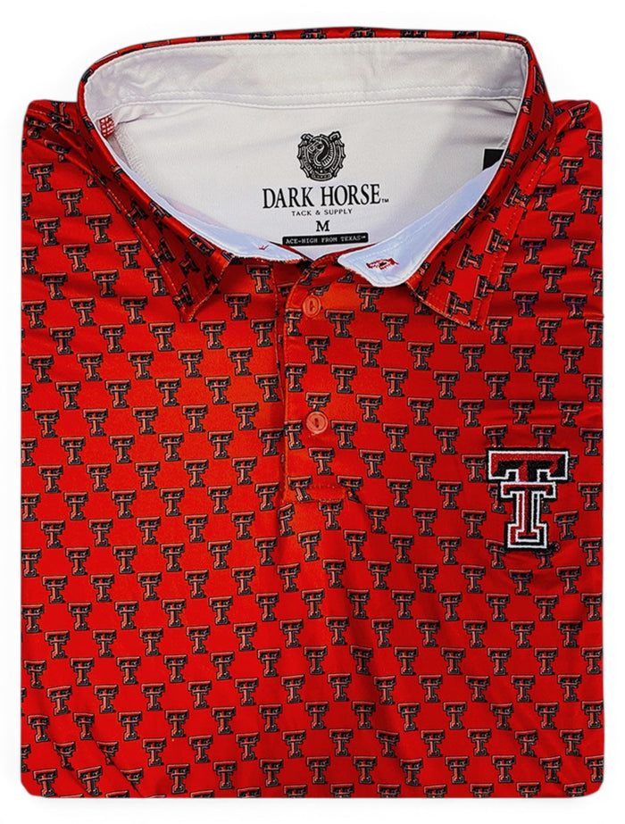 Texas Tech Dark Horse "Double T" Premium Red Men's Polo – Front view