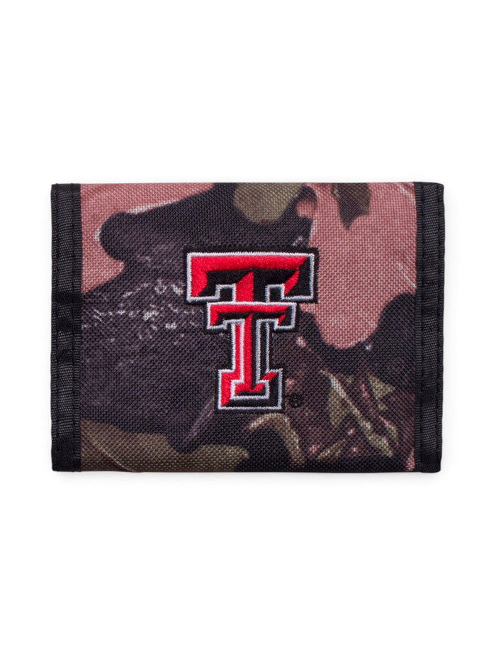 Texas Tech Double T Camo Velcro Wallet – Front view