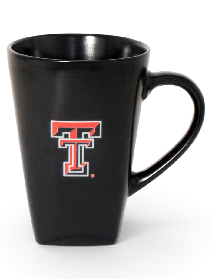 Texas Tech Double T on Satin Black Coffee Mug – Front view