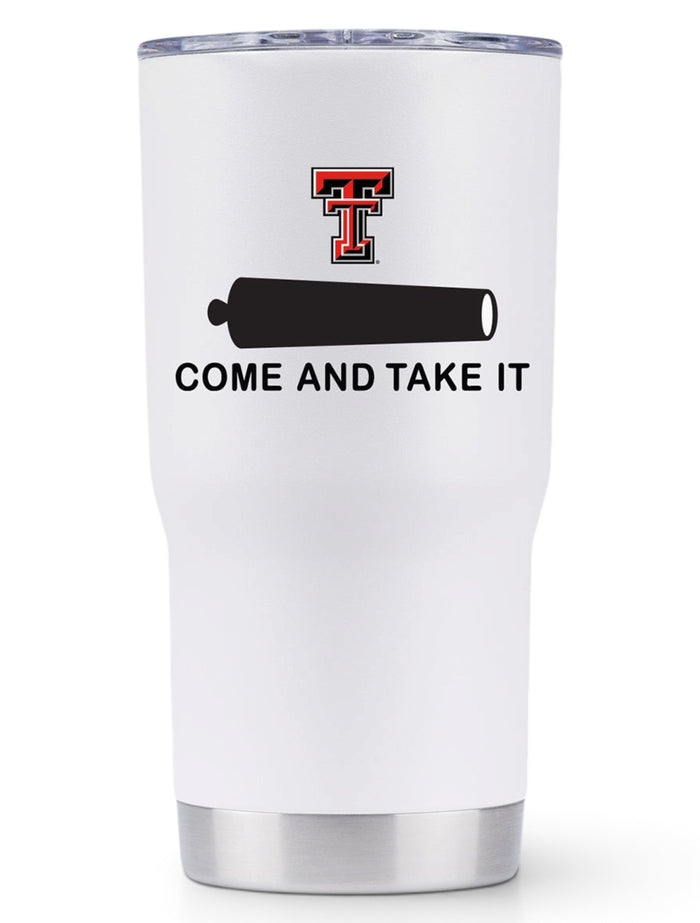 Texas Tech Double Walled "Come and Take It "Travel Tumbler – Front view
