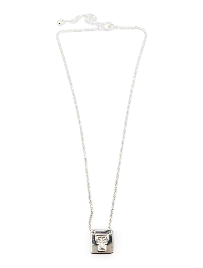 Texas Tech "Felicity" Double T on Square Charm Necklace – Front view