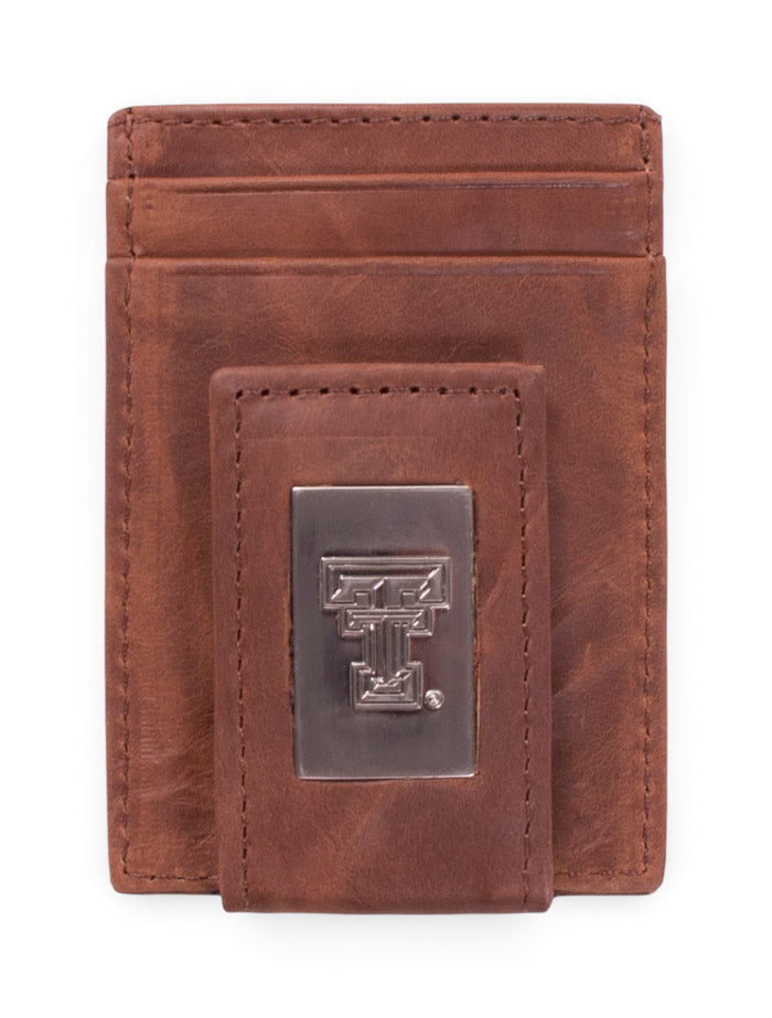Texas Tech "Flip" Front Pocket Leather Wallet – Front view