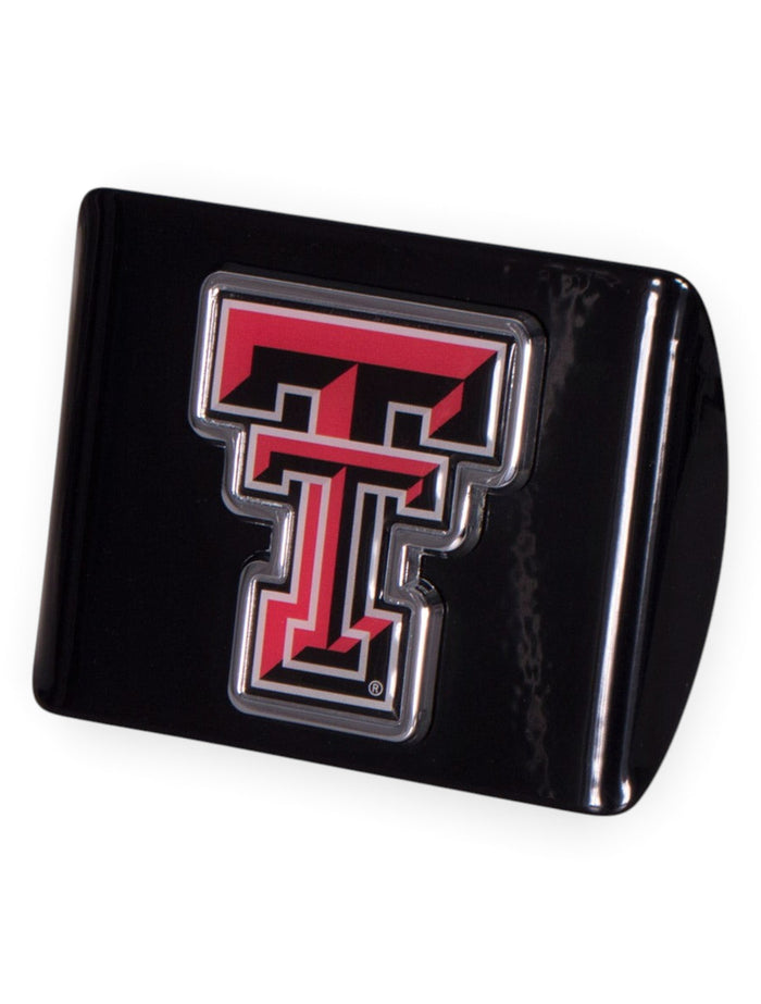 Texas Tech Full Color Double T on Black Hitch Cover – Front view