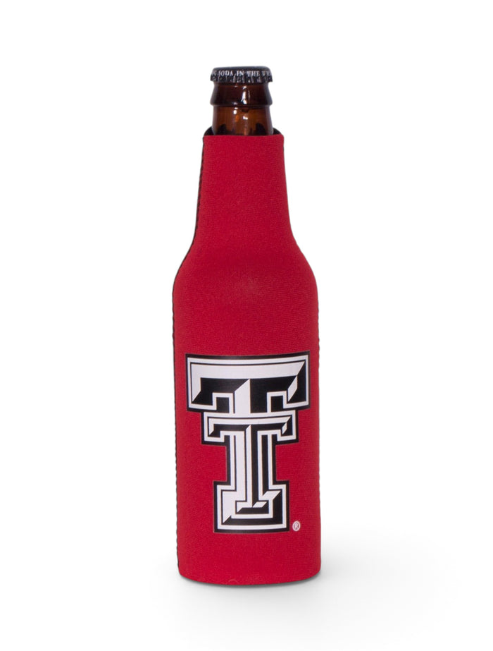 Texas Tech Large Double T on Red Bottle Cooler – Front view