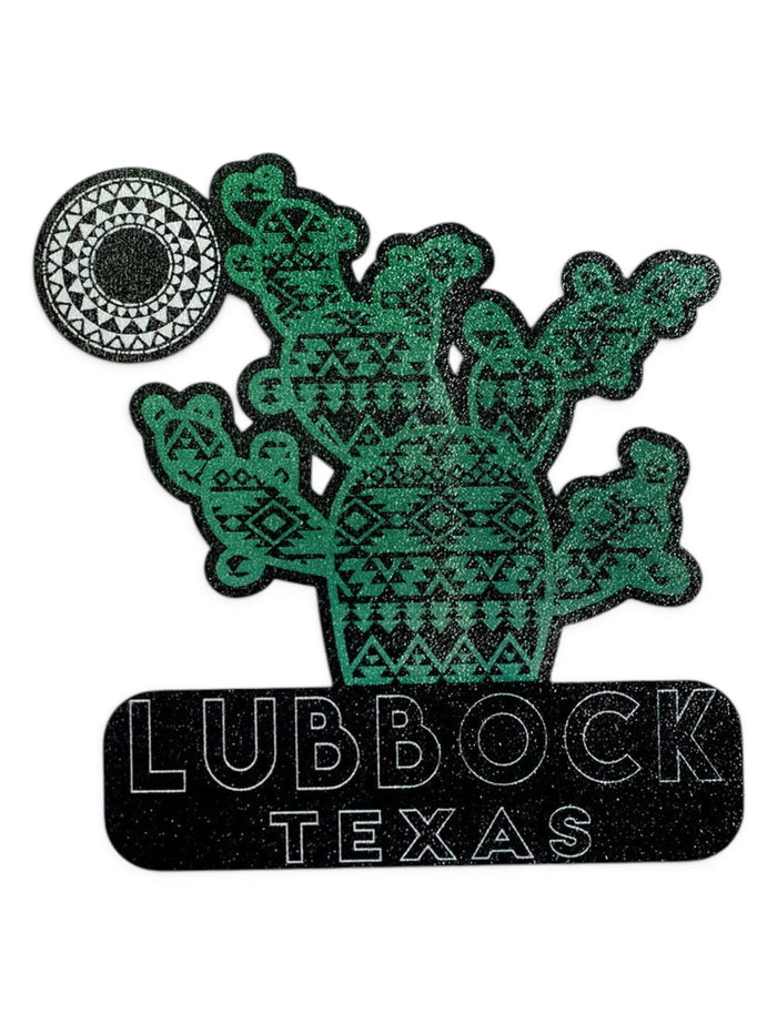Texas Tech Lubbock Texas Green Cactus Decal – Front view