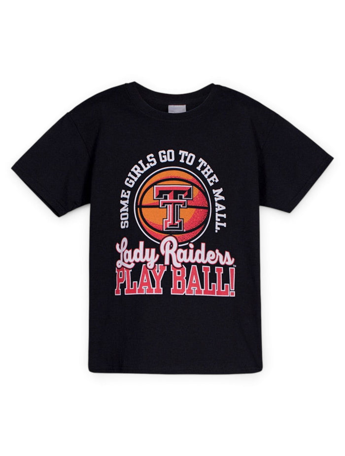 Texas Tech Mall or Ball YOUTH Black T-Shirt – Front view