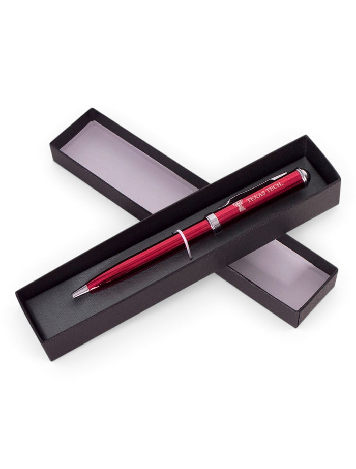 Texas Tech Metallic Click Action Gel Ink Pen – Red front view