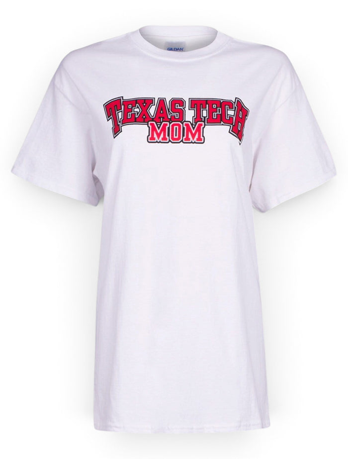 Texas Tech Mom White T-Shirt – Front view